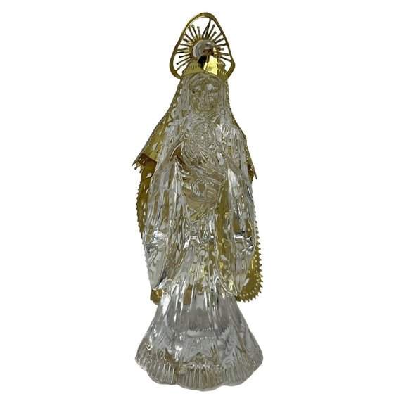 Unbranded Other - Virgin Mother Mary Christmas Ornament Clear Acrylic 4" Religious Holiday Vintage